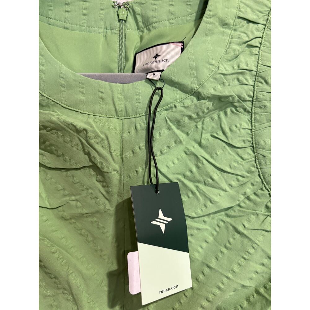 NWT Tuckernuck Alisa Sleeveless Seersucker Mini Dress Pistachio Green Women's 8 - Picture 4 of 6
